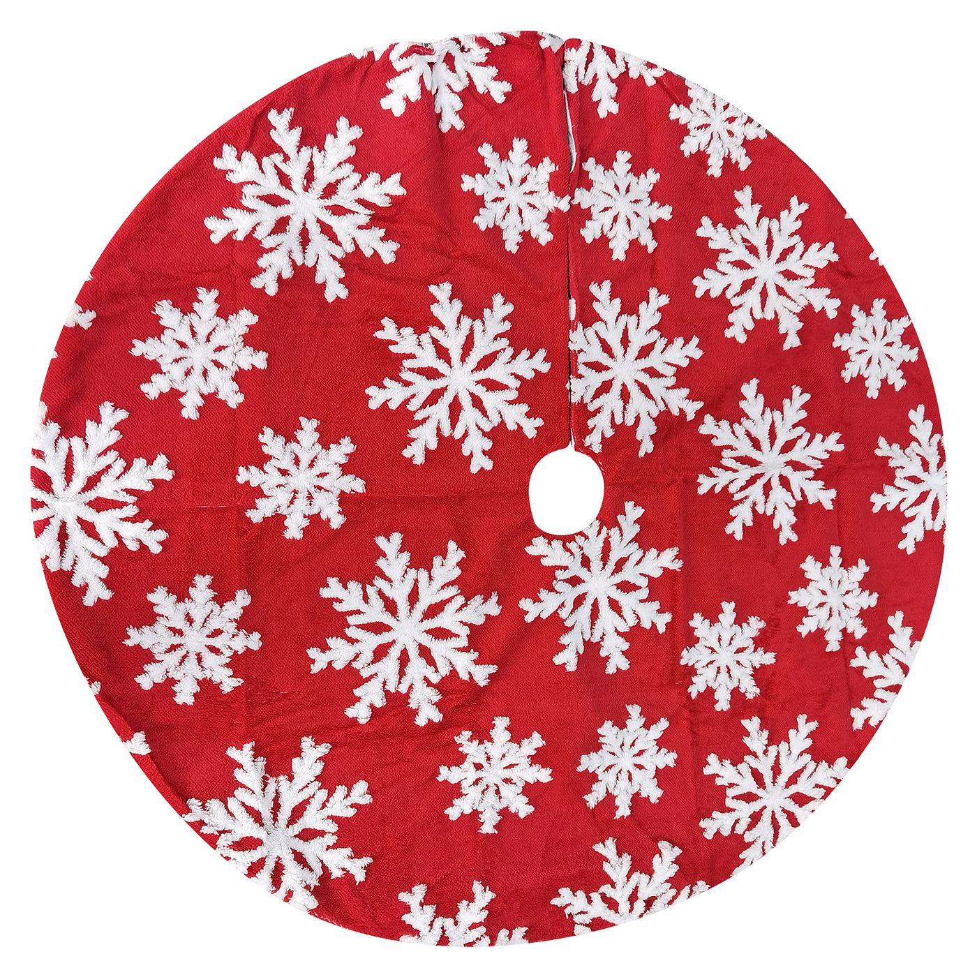 Ποδιά Δέντρου Βελουτέ Χοντρή με Χιόνια ø120cm Xmasfest 1133617