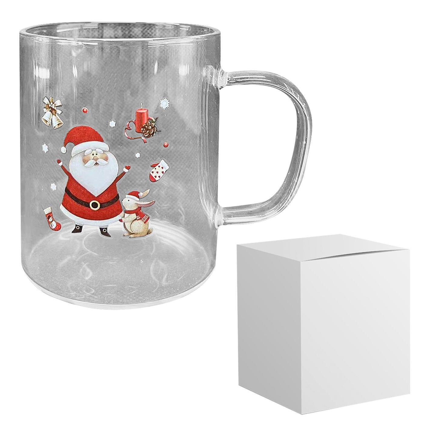Κούπα Γυάλινη Borosilicate Άγιος Βασίλης 380ml Xmasfest 1133880
